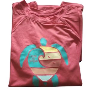 Life Is Good Coral and Teal Rashguard